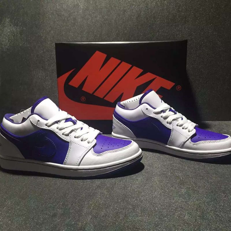 2016 Jordan 1 Low White Purple - Click Image to Close